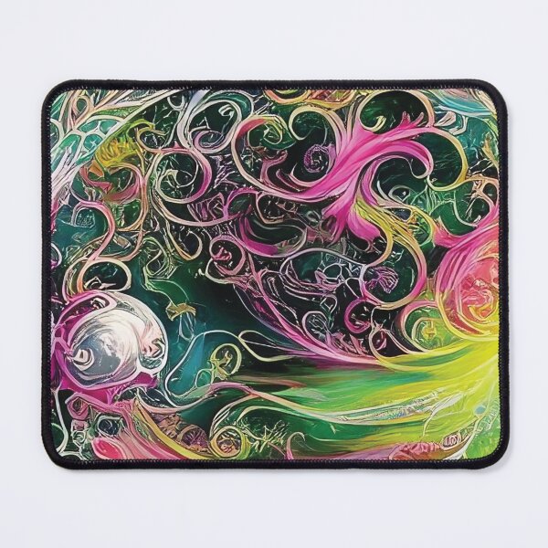 Item preview, Collision of Flowers Art Print-A Swirling Paint Fusion of Flowing Coiling Flowers of Pink Yellow & Green designed and sold by Hanlar.