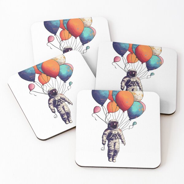 Item preview, Astronaut with balloons designed and sold by SketchyPedals.