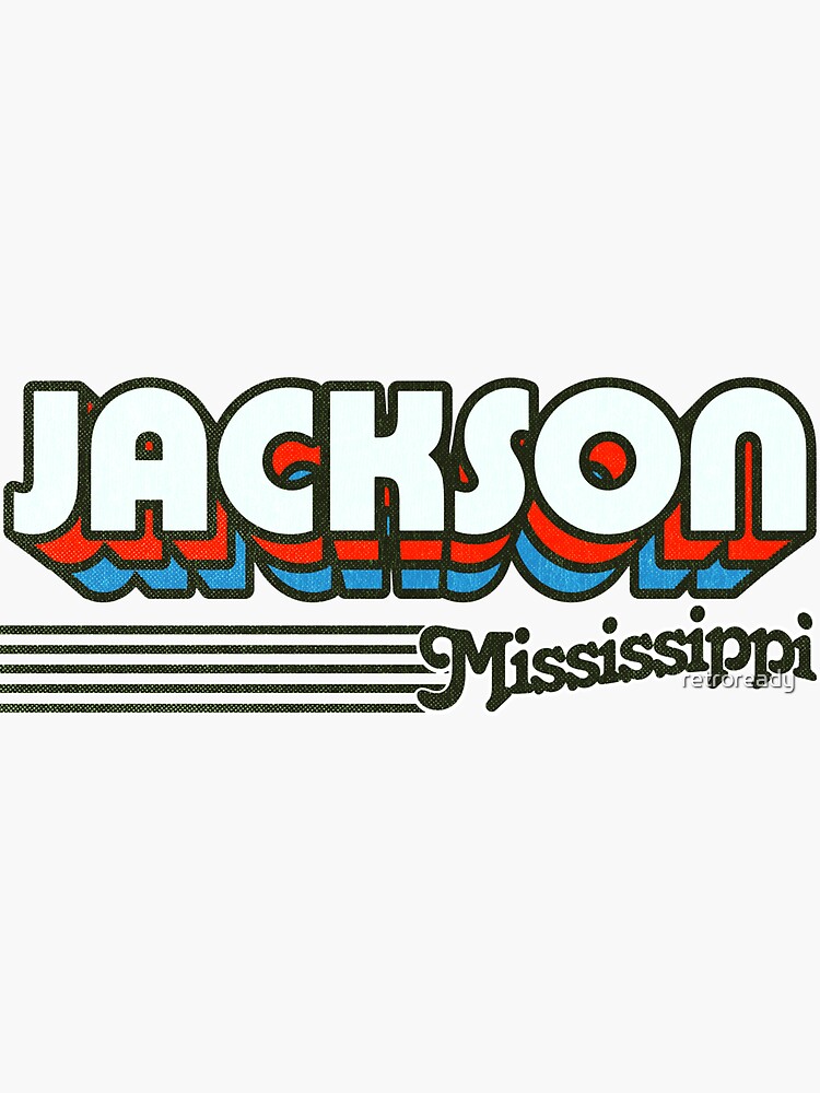 "Jackson, Mississippi Retro Stripes" Sticker for Sale by retroready Redbubble
