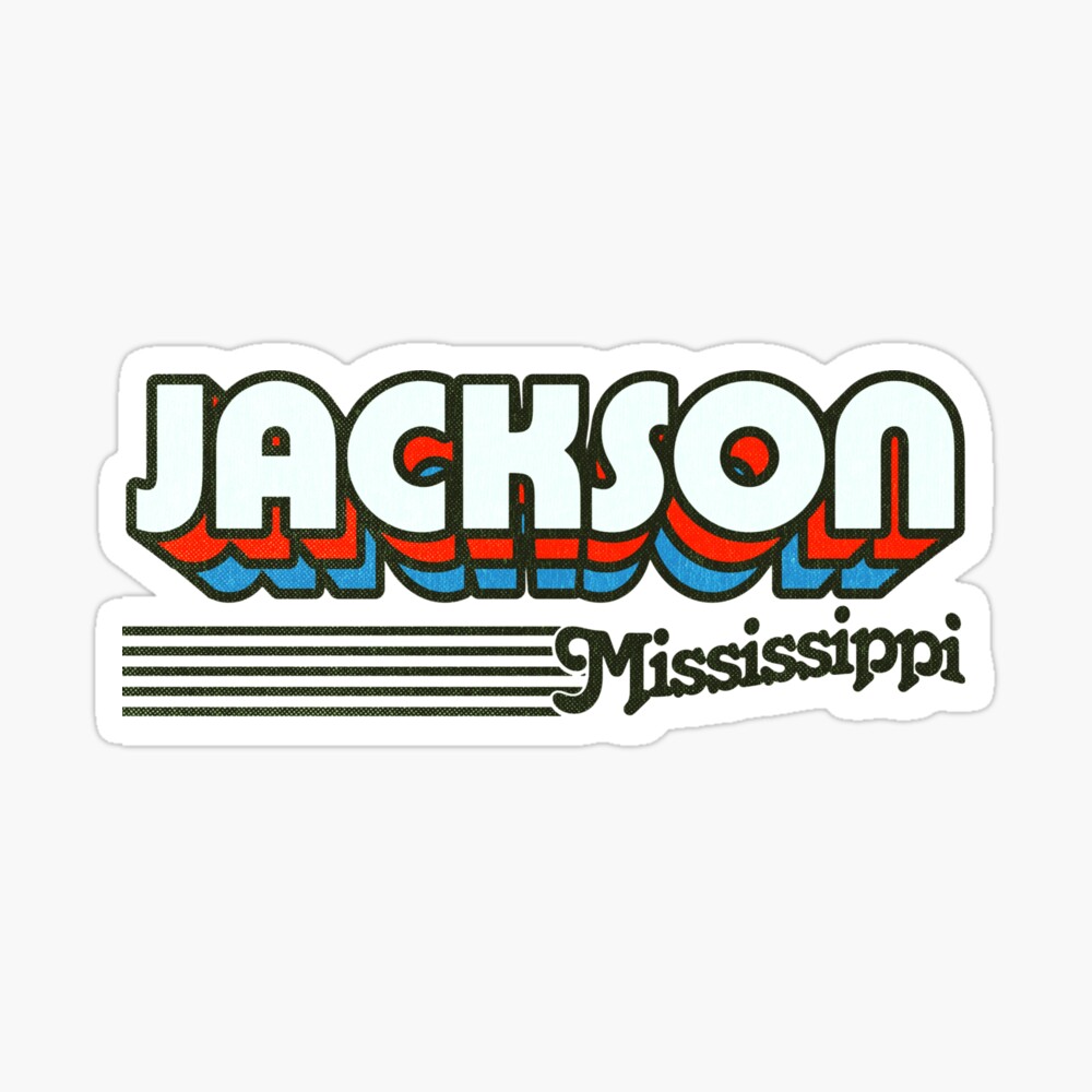 Jackson, Mississippi | Retro Stripes Sticker