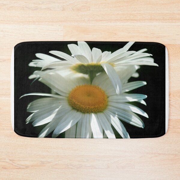 Item preview, White big chamomiles on black background designed and sold by olena2552.