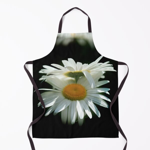 Item preview, White big chamomiles on black background designed and sold by olena2552.