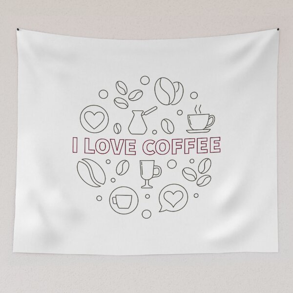 Item preview, I love coffee - outline round illustration designed and sold by venomousvector.