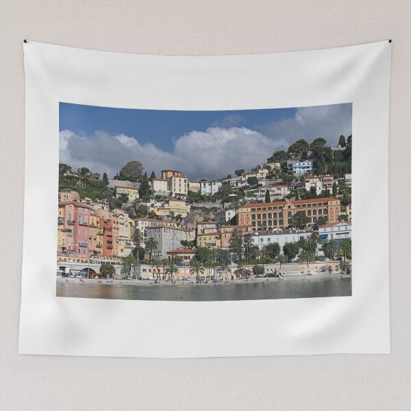 Item preview, Beach and old buildings in Menton South France summer season designed and sold by goceris.