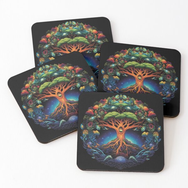Item preview, Spiritual Aesthetic Art | Black | Sacred Yggdrasil Tree designed and sold by FantasySoul.