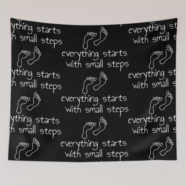 Item preview, Everything starts with small steps design (Black) designed and sold by TheMuzlimz.