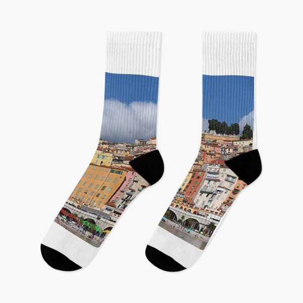 Item preview, Beach in old town Menton South France cityscape summer season designed and sold by goceris.