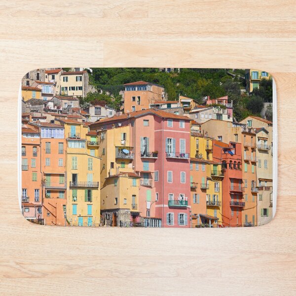Item preview, Colorful old buildings in Menton France summertime designed and sold by goceris.