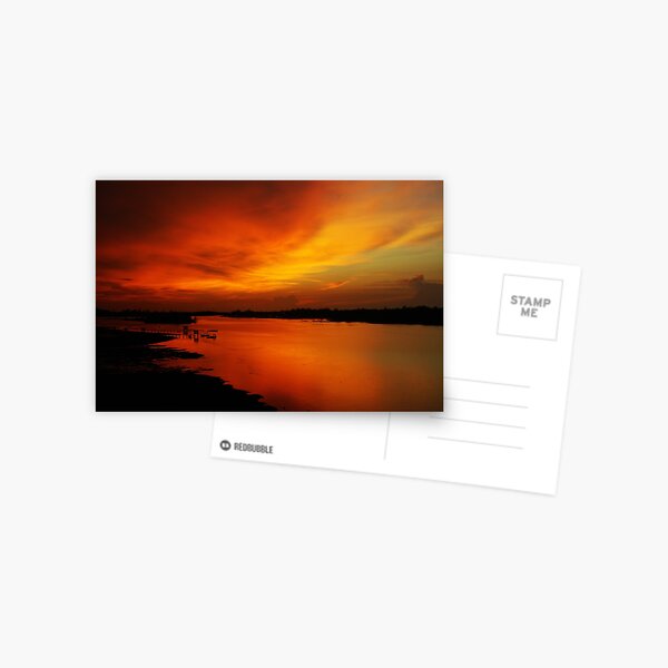 River Sunset in Sabah Postcard