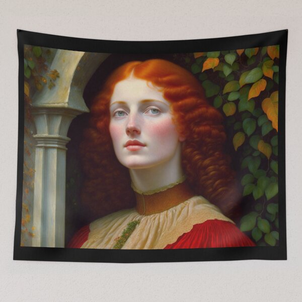 Item preview, A Beautiful Pre Raphaelite Painting of a Red Headed Young Woman designed and sold by KALEIDOSCOPE UK.