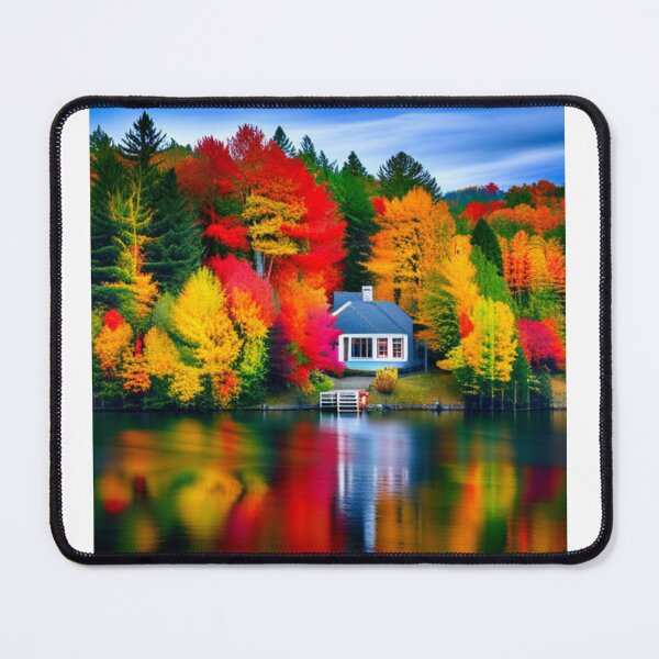 Item preview,  "Fall Serenity - Lakeside Cottage Art Print" designed and sold by Dubage603.