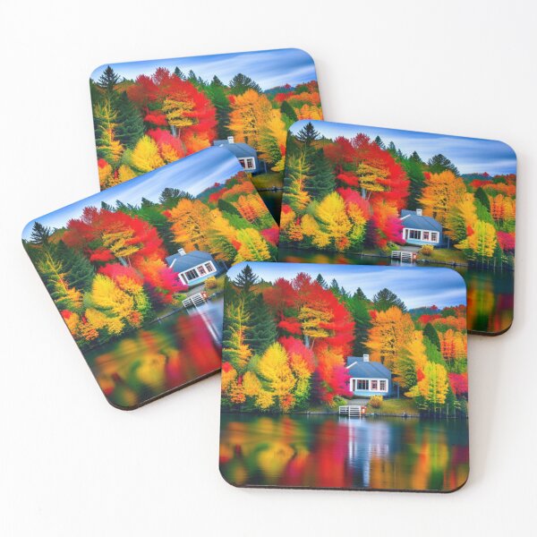 Item preview,  "Fall Serenity - Lakeside Cottage Art Print" designed and sold by Dubage603.