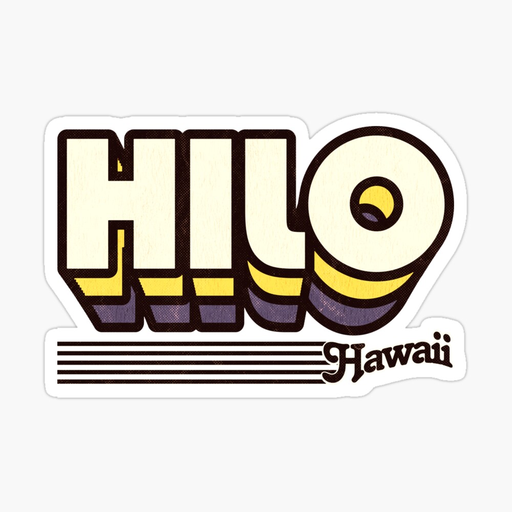 Hilo, Hawaii | Retro Stripes Sticker