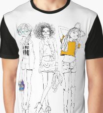 3 Stylish Girls Graphic T-Shirt