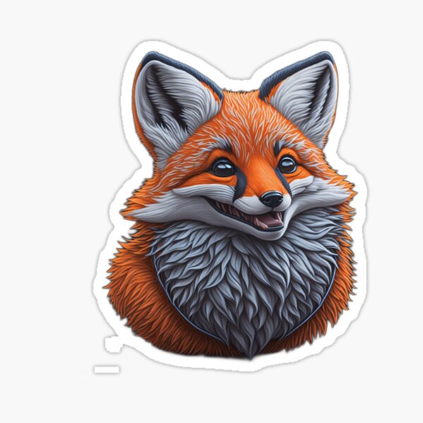 Smiling Cartoon Fox Sticker