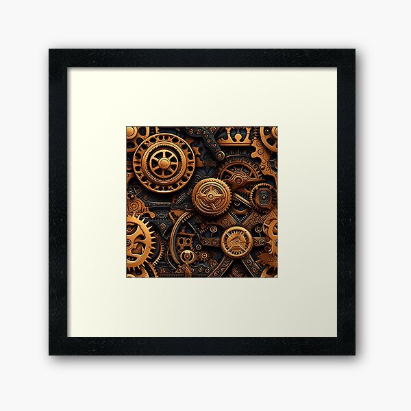 Aperçu de l'œuvre Engrenages et machines Steampunk complexes créée et vendue par Hibiskusmond.