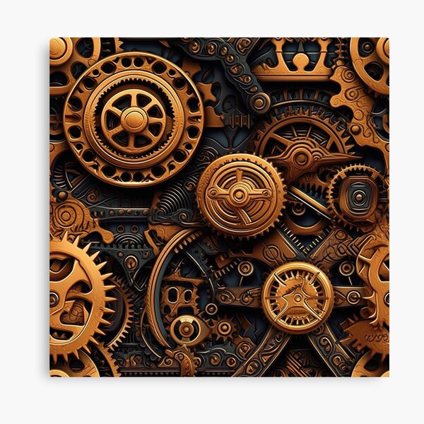 Aperçu de l'œuvre Engrenages et machines Steampunk complexes créée et vendue par Hibiskusmond.