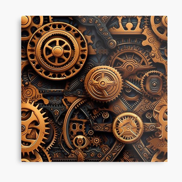 Aperçu de l'œuvre Engrenages et machines Steampunk complexes créée et vendue par Hibiskusmond.