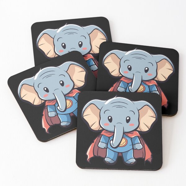 Item preview, Kawaii superhero elephant designed and sold by FurFashion.