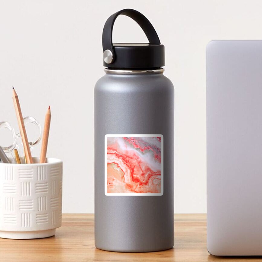 Luxury Rose Gold Agate Marble Geode Gem Sticker