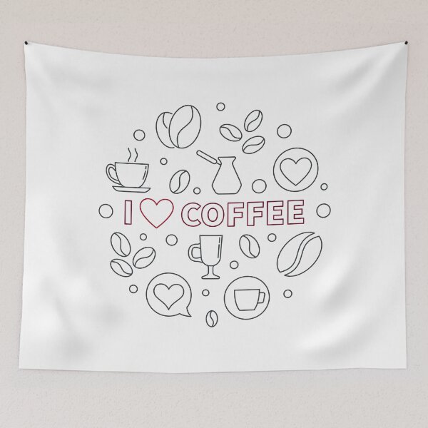 Item preview, I love coffee round outline illustration designed and sold by venomousvector.
