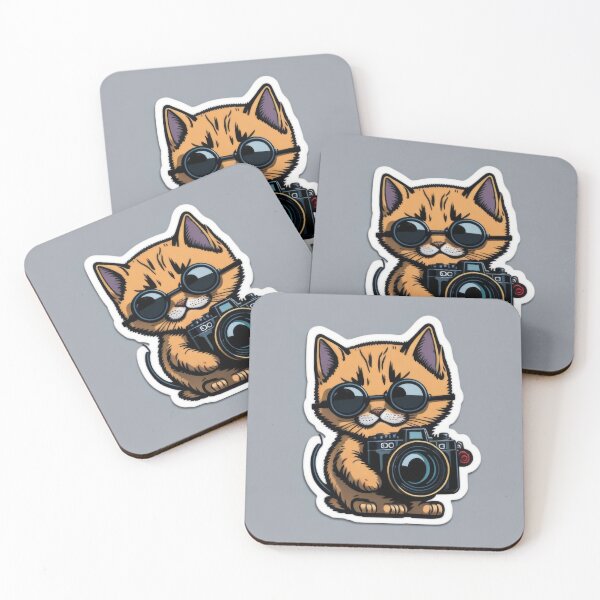 Item preview, Cute Animal Sticker - Cat Paparazzi! designed and sold by ROBIN MACGREGOR.