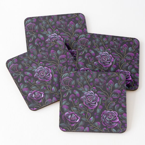 Item preview, Purple and black rose swirls - gothic inspired designed and sold by Nosy is Everything.
