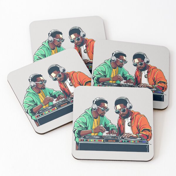 Item preview, Two DJs Mixing Music On Two Digital Decks designed and sold by AfropunkDesigns.