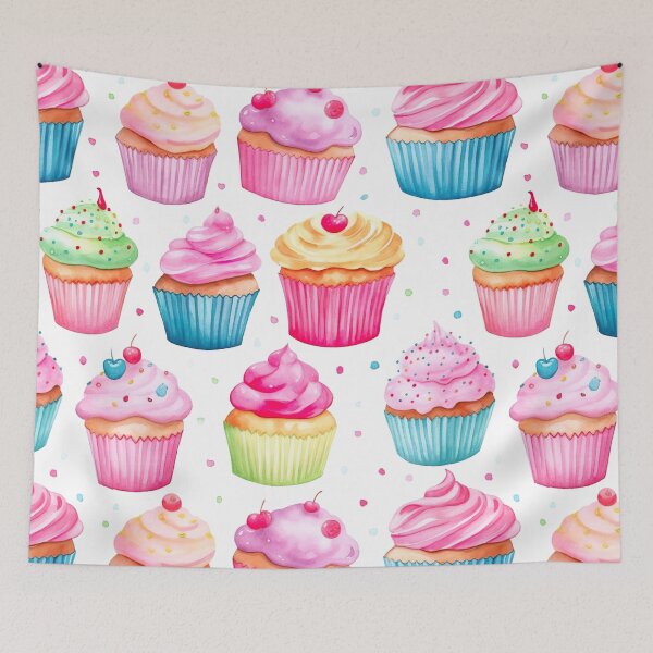 Item preview, Watercolour Cupcakes Pattern designed and sold by PatternStudios.