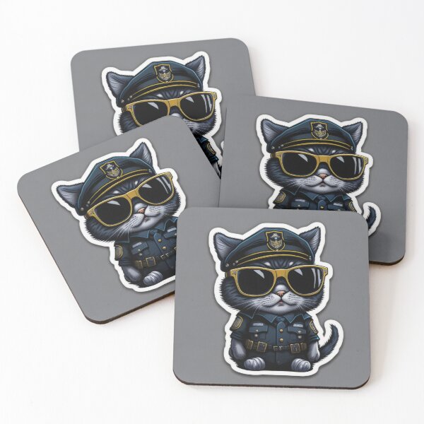Item preview, Cute Animal Sticker - Cat Police! designed and sold by ROBIN MACGREGOR.