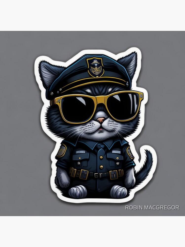 Cat Police Sticker - Cat Police Eyes On You - Discover & Share GIFs