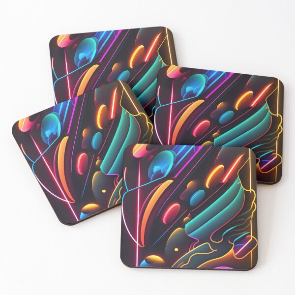 Item preview, abstract neon- goofy shapes designed and sold by R&B Art and design.