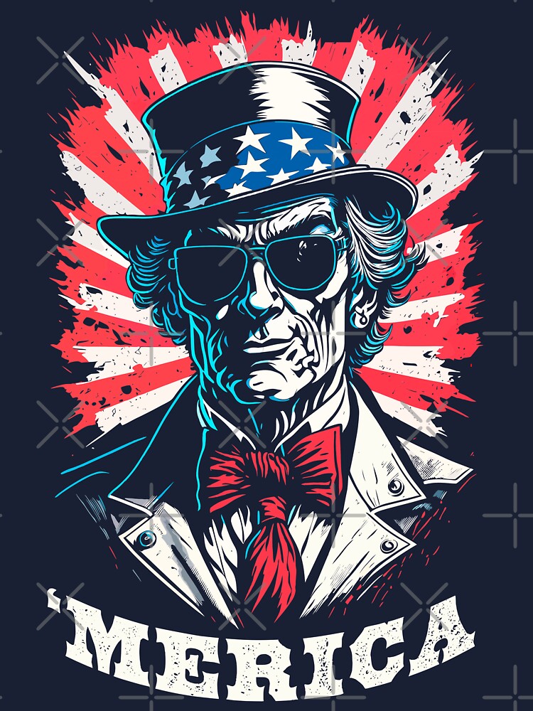 Merica Smiling Uncle Sam Shades Funny 4th Of July US Flag Kids T-Shirt for  Sale by GrandeDuc