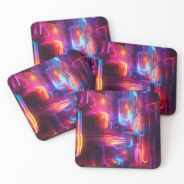 Item preview, abstract neon- tech room designed and sold by R&B Art and design.