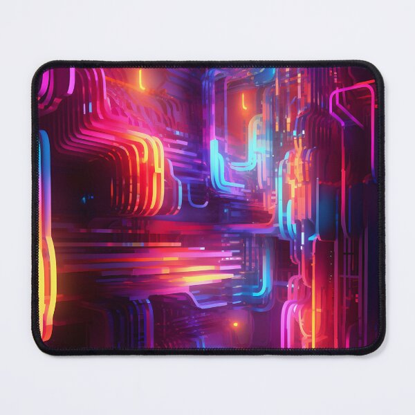 Item preview, abstract neon- tech room designed and sold by R&B Art and design.