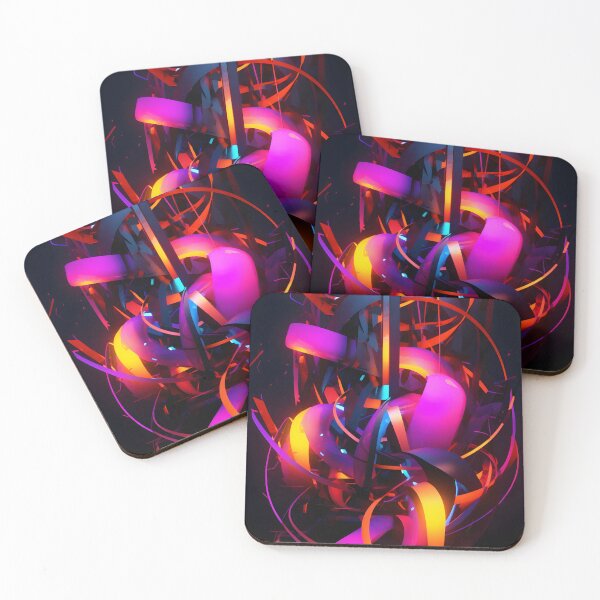 Item preview, abstract neon- warm colors designed and sold by R&B Art and design.