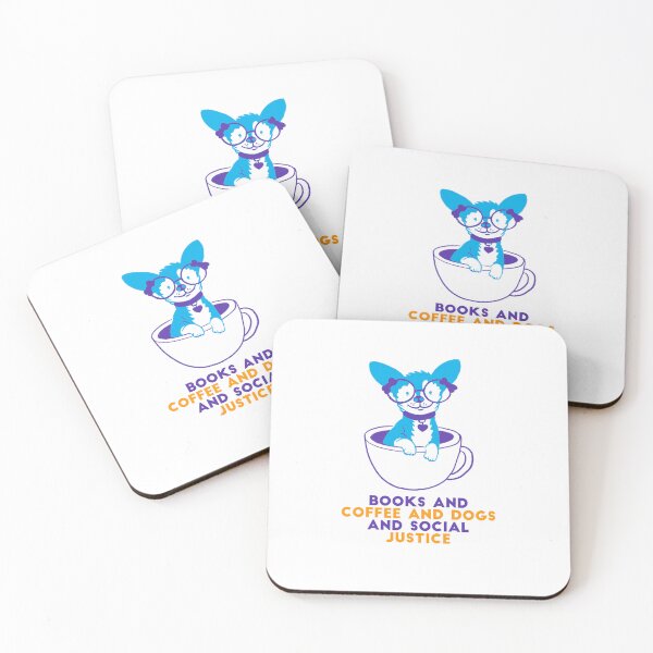 Item preview, Books and coffee and dogs and social justice designed and sold by art-fox.