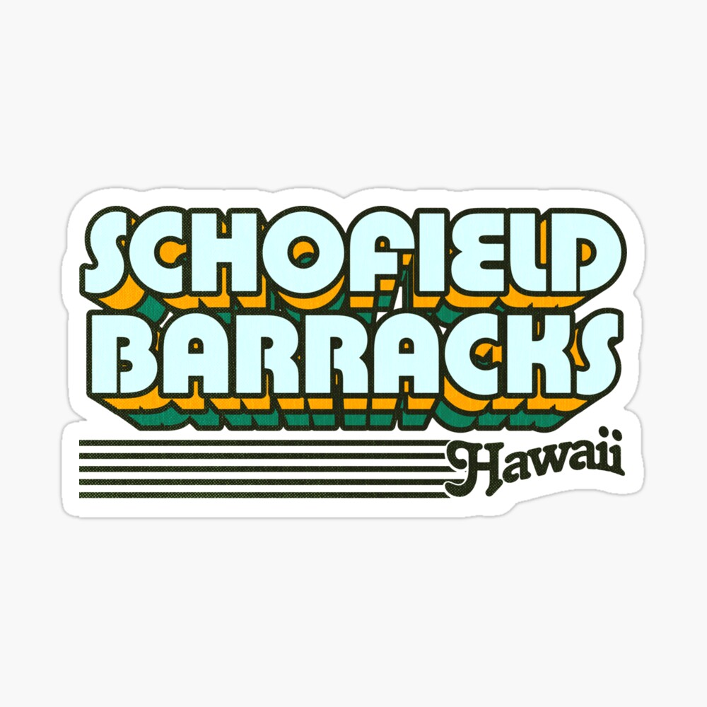 Schofield Barracks, Hawaii | Retro Stripes Sticker