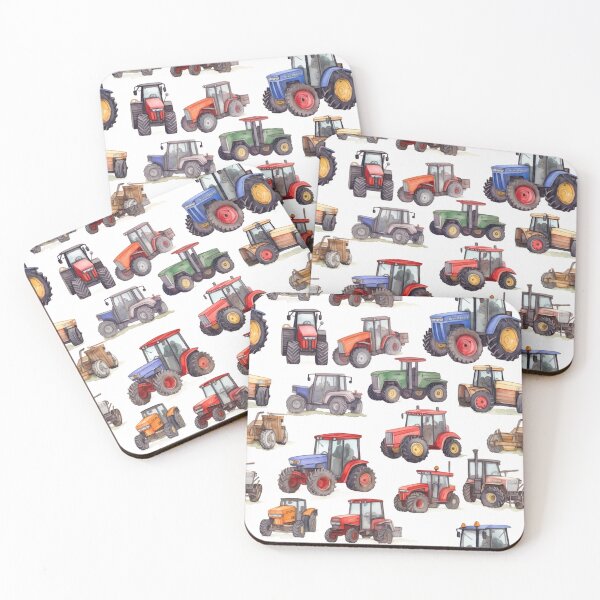 Item preview, Watercolour Tractors Seamless Pattern designed and sold by PatternStudios.