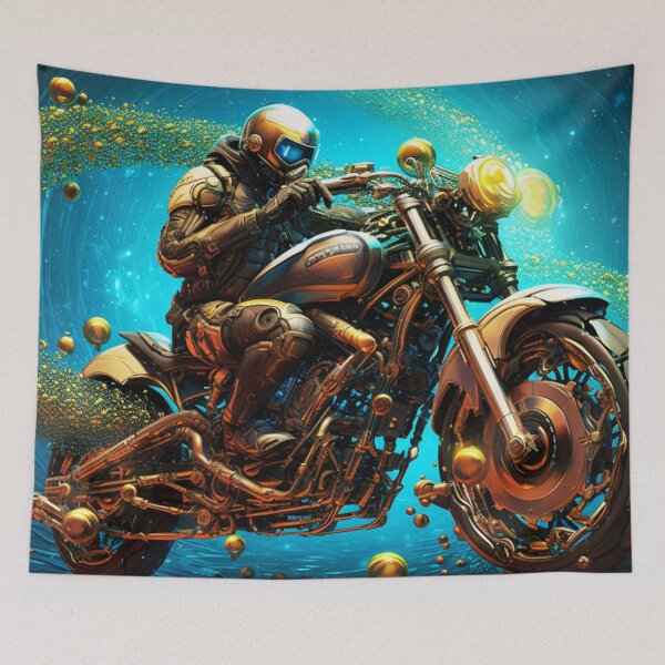 Item preview, Motorcycle in Space Moon designed and sold by BubbleSpy.