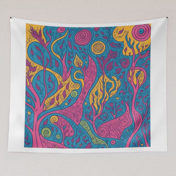 Item preview, Doodled Delight: A Bright and Playful Landscape in Pastel Colors designed and sold by RedArtG09.