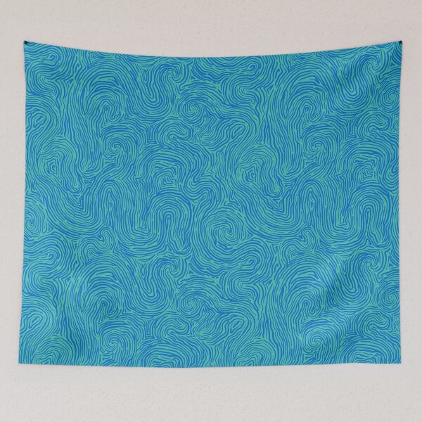 Item preview, Fingerprint Lines in Vibrant Sea designed and sold by lurepeating.