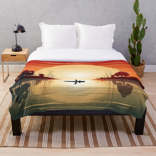 Item preview, Serene Lake with Captivating Sunset and Radiant Moon designed and sold by BubbleSpy.