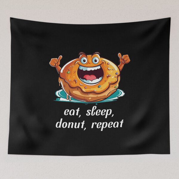Item preview, Cartoon-style Donut - "Eat, Sleep, Donut, Repeat" designed and sold by SADStyleDesigns.