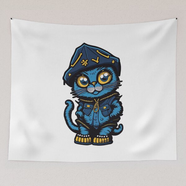 Item preview, The cool blue cat designed and sold by malkeetart.