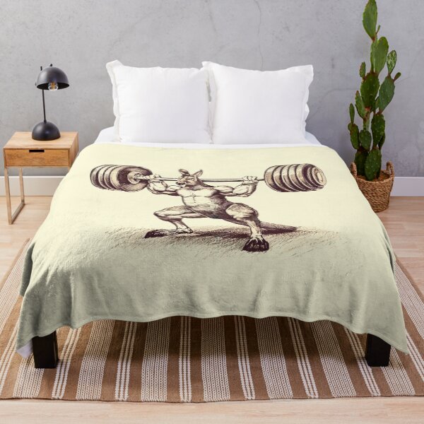 Item preview, Vintage Strength: Kangaroo's Weightlifting Journey designed and sold by ciaobebo.