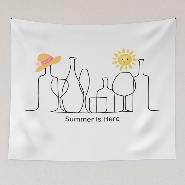 Item preview, Summer Is Here : Minimalist Line Drawing Graphic designed and sold by MTJ-Mushrooms.