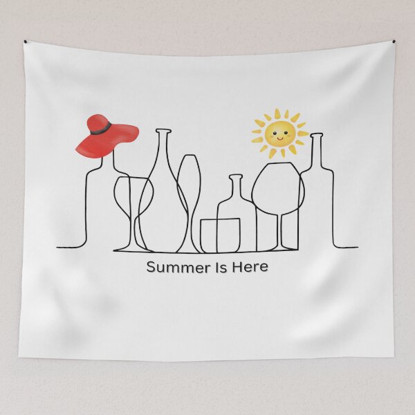 Item preview, Summer Is Here : Minimalist Line Drawing Graphic designed and sold by MTJ-Mushrooms.
