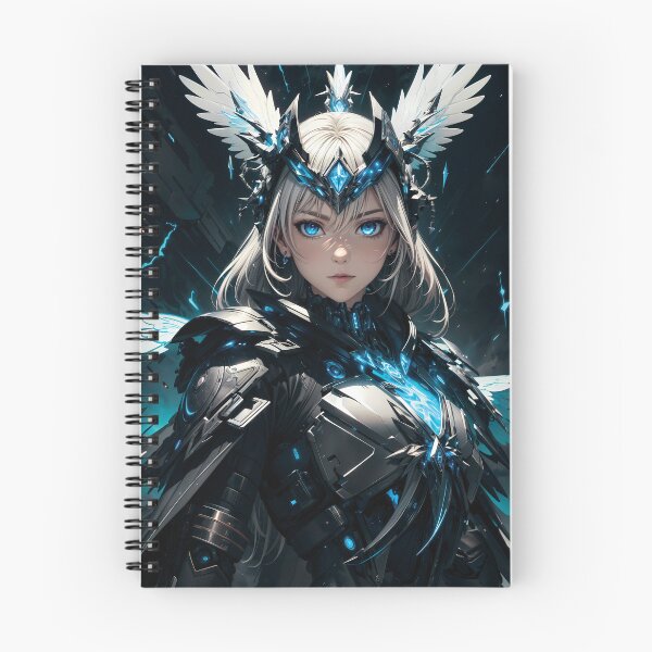 Item preview, Anime Cybernetic Valkyrie Girl en azul y plata designed and sold by ByteyCreatives.
