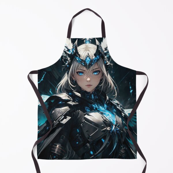Item preview, Anime Cybernetic Valkyrie Girl in Blue and Silver designed and sold by ByteyCreatives.